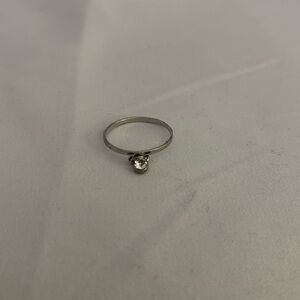 Silver dangling rhinestone ring